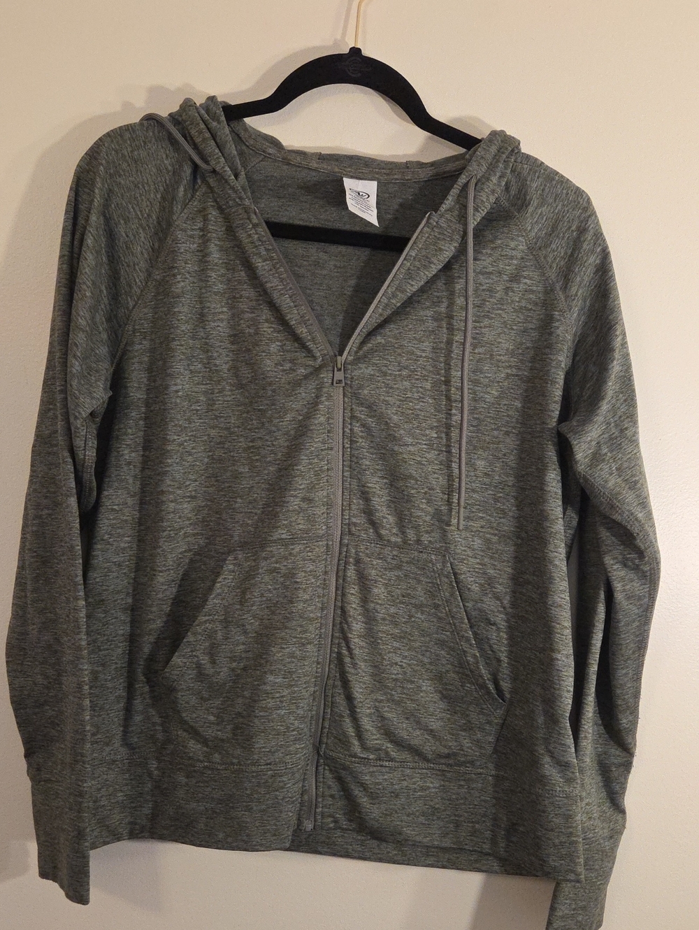 Women's  Full-Zip Hooded Sweatshirt Heather Green Size Large